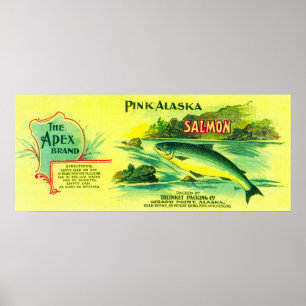 Affiche Le saumon d'apex peut le point de LabelGerard, AK