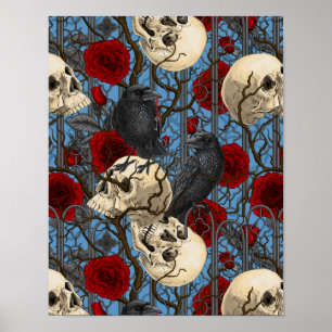 Affiche Le secret de Raven. Illustration gothique sombre e