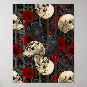 Affiche Le secret de Raven. Illustration gothique sombre e