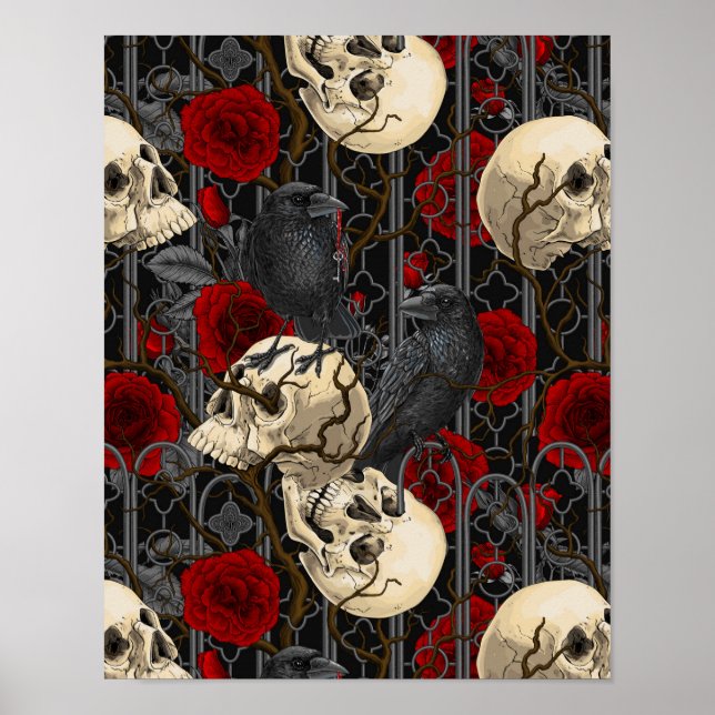 Affiche Le secret de Raven. Illustration gothique sombre e (Devant)