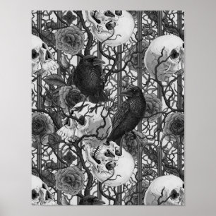 Affiche Le secret de Raven. Illustration gothique sombre e
