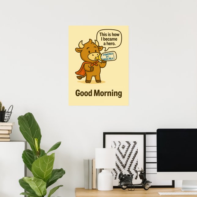 Affiche Le Secret Matinal de Bullio – Motivation du Matin (Bureau à domicile)