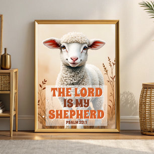 Affiche Le Seigneur est mon berger Boho Art Chrétien pour 
