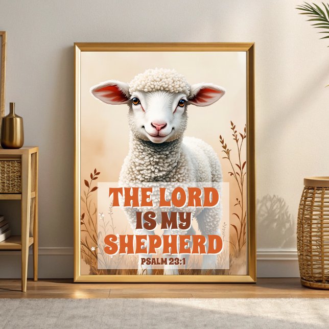 Affiche Le Seigneur est mon berger Boho Art Chrétien pour  (Créateur téléchargé)