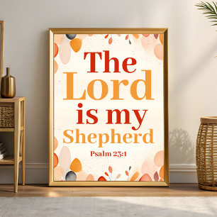 Affiche Le Seigneur est mon berger Boho Christian Wall Art