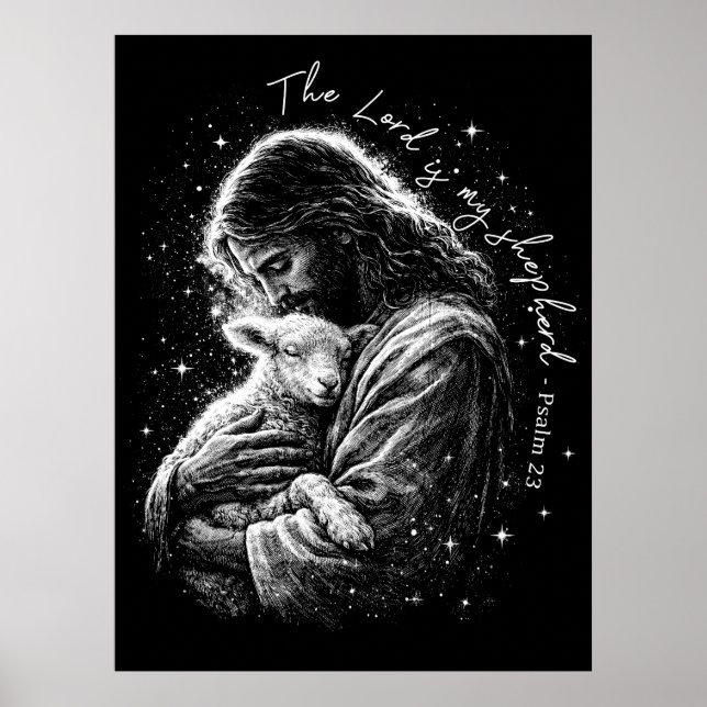 Affiche Le Seigneur est mon berger. Psaume 23. (Devant)