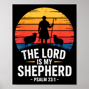 Affiche Le Seigneur est mon berger Psaume 23_1 Verset bibl