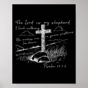 Affiche Le Seigneur Est Mon Berger Psaume 23 Croix Prairie