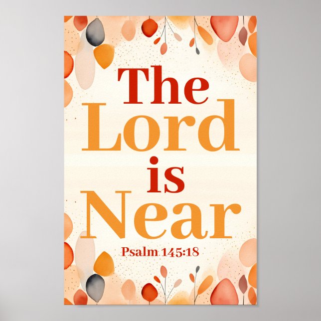 Affiche Le Seigneur est près de Boho Christian Wall Art (Devant)