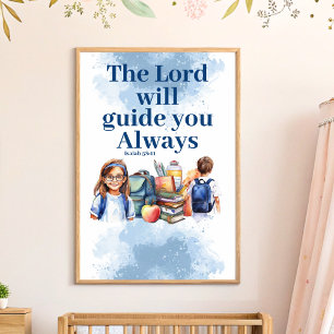 Affiche Le Seigneur vous guidera Christian Nursery Wall Ar