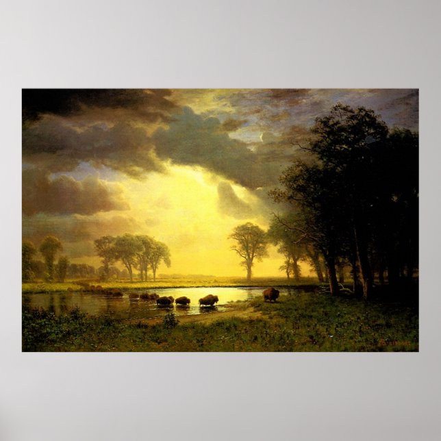 Affiche Le sentier Buffalo d'Albert Bierstadt, 1867 (Devant)
