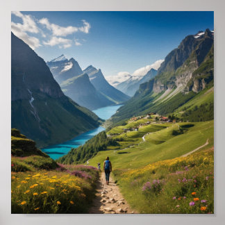 Affiche Le sentier du randonneur vers la sérénité - Pittor