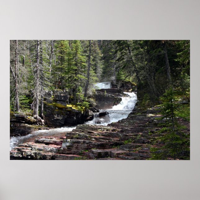 Affiche Le sentier vers Virginia Falls, Glacier Park MT. (Devant)