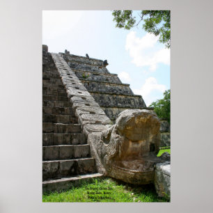 Affiche Le Serpent, Chichen Ixta, Ruines Mayas, Mexique