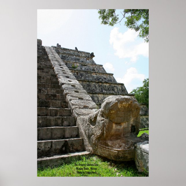 Affiche Le Serpent, Chichen Ixta, Ruines Mayas, Mexique (Devant)