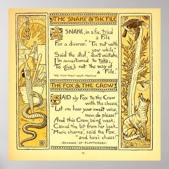 Affiche Le serpent et le fichier Walter Crane (Devant)