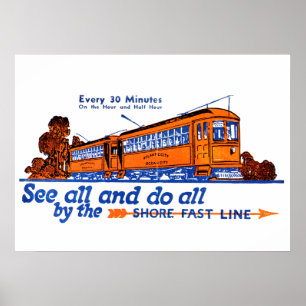 Affiche Le service de trolley Shore Fast Line
