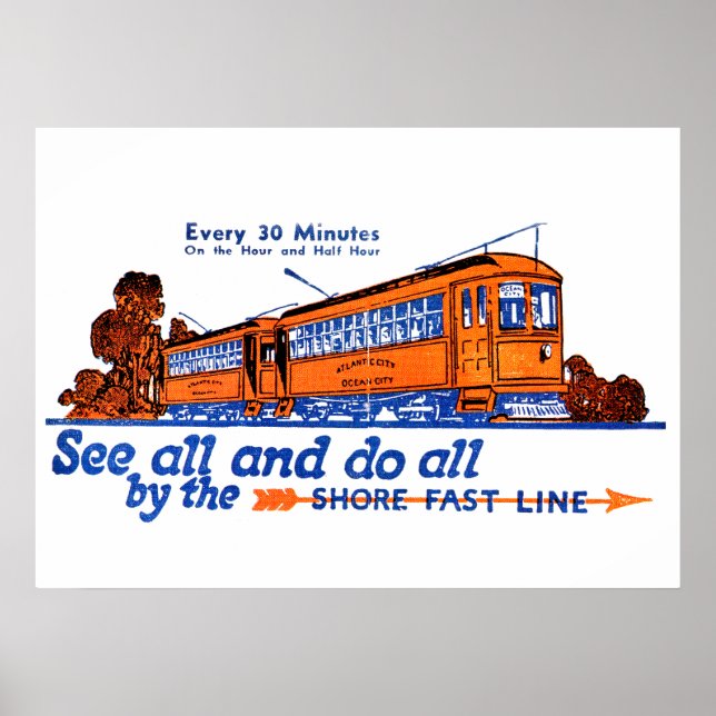 Affiche Le service de trolley Shore Fast Line (Devant)