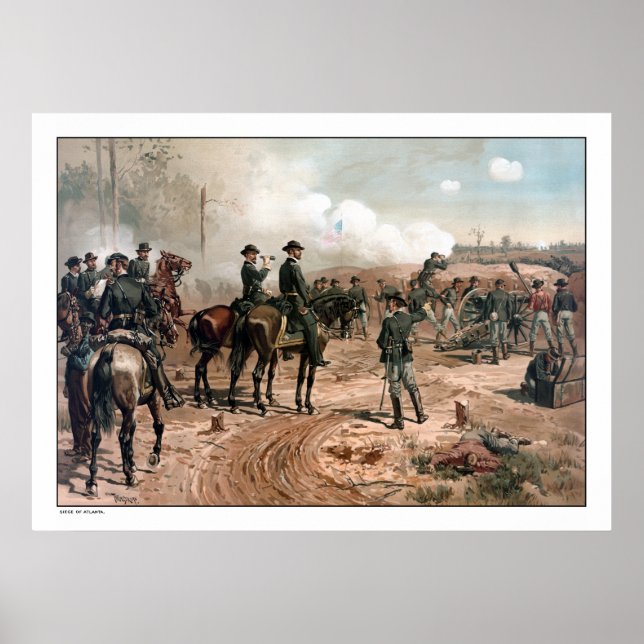 Affiche Le siège d'Atlanta — Guerre civile (Devant)