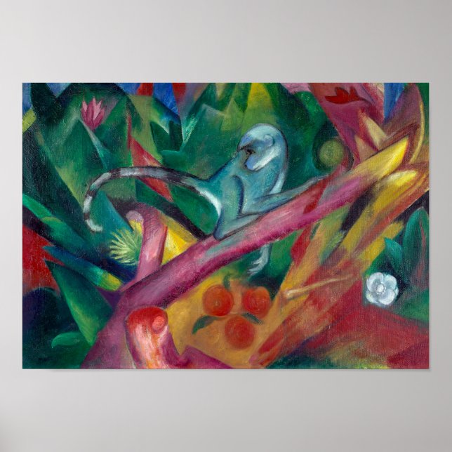 Affiche Le singe | Franz Marc | (Devant)