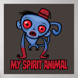 Affiche Le Singe Zombie Est Mon Animal Spirituel