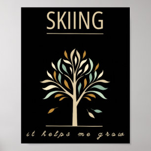 Affiche Le Ski M'Aide À Cultiver Des Pentes Colorées D'Arb