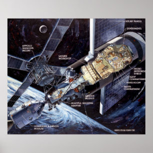 Affiche Le Skylab avec le module de commande/service