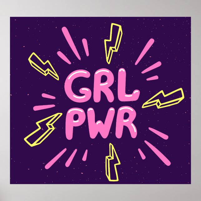 Affiche Le slogan féministe "Girl power", arrière - plan v (Devant)