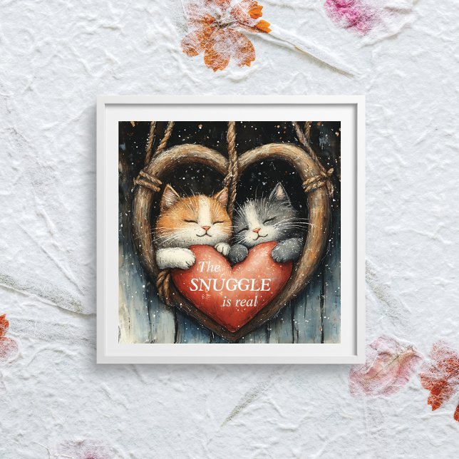 Affiche Le Snuggle est un vrai amour de chat douillet (Créateur téléchargé)