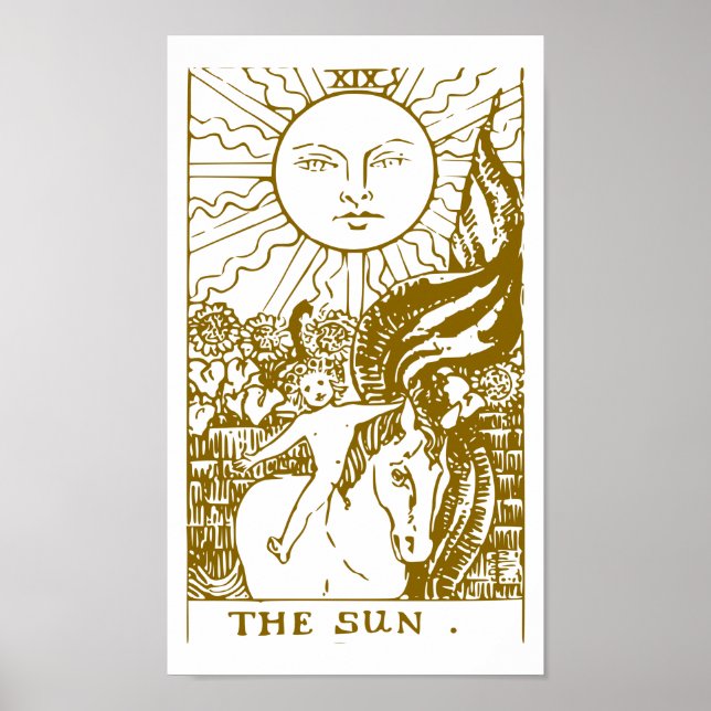 Affiche Le soleil, carte tarot (Devant)