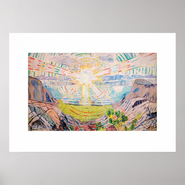 Affiche Le soleil par Edvard Munch (Devant)
