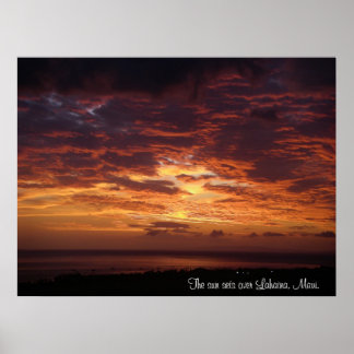 Affiche Le Soleil Surplombe Lahaina, Maui