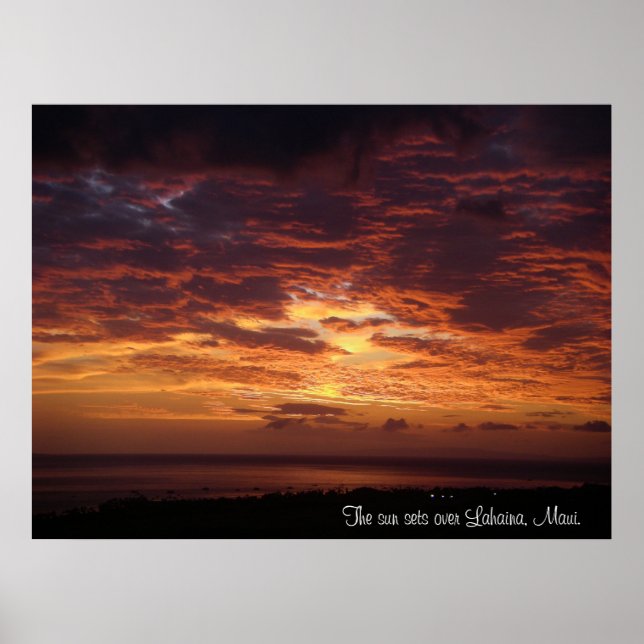 Affiche Le Soleil Surplombe Lahaina, Maui (Devant)