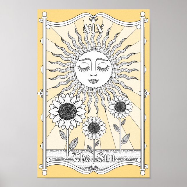 Affiche Le Soleil Tarot XIX (Devant)