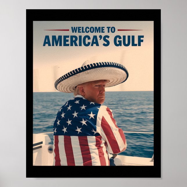 Affiche Le Sombrero Ame du président Trump Amérique du Gol (Devant)