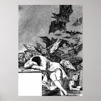 Affiche Le sommeil de la raison produit des monstres, Goya