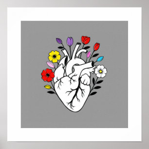 Affiche Le Son de la Floraison – Cœur Anatomique