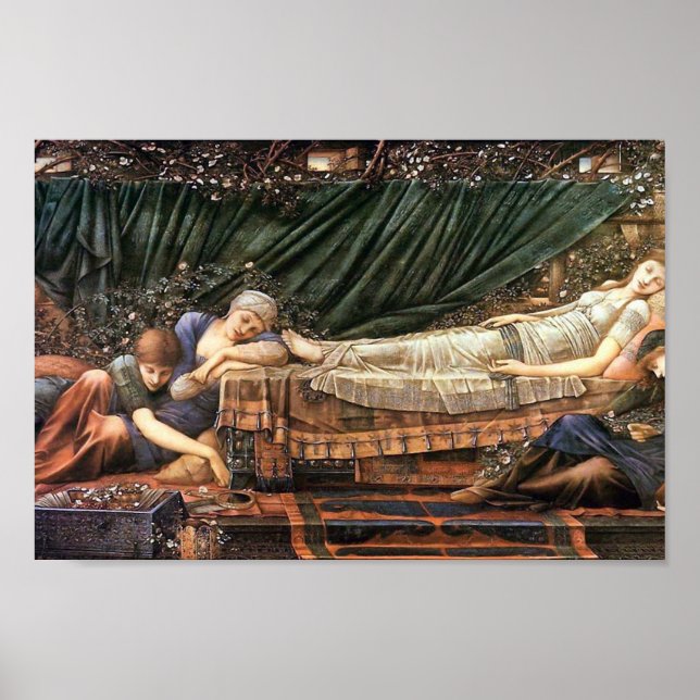 Affiche Le souffle Rose par Edward Burne Jones (Devant)