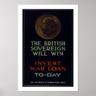 Affiche Le souverain britannique gagnera (blanc)