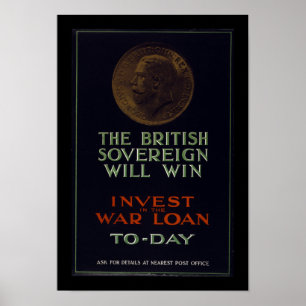 Affiche Le souverain britannique gagnera (frontière)