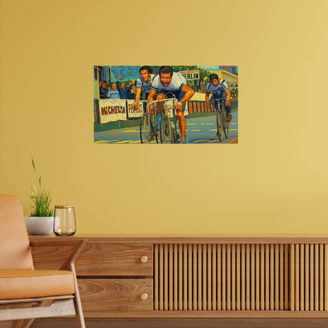 Affiche Le Sprint à Trois Paris-Roubaix 1981 Peinture (Salon 2)