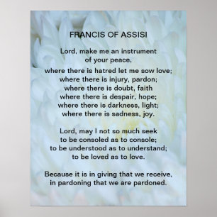 Affiche Le St Francis de la prière d'Assisi