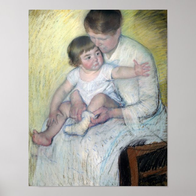 Affiche Le Stocking, Mary Cassatt (Devant)