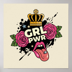 Affiche Le style tatouage Girl Power
