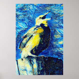 Affiche Le style VanGogh aux oiseaux solitaires