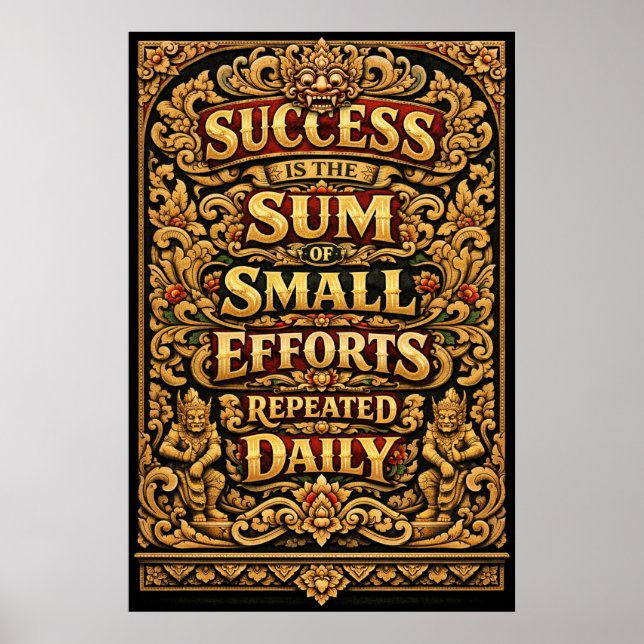 Affiche Le succès est la somme de petits efforts - Typogra (Devant)