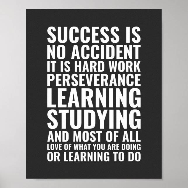 Affiche Le succès n'est pas un hasard c'est dur travail Mo (Devant)