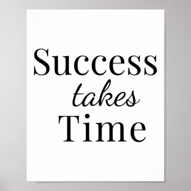 Affiche Le succès prend du temps - Sticker de devis motiva (Devant)