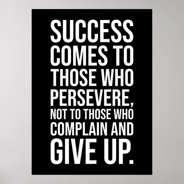 Affiche Le Succès Vient À Ceux Qui Persévèrent - Gym Hustl (Devant)
