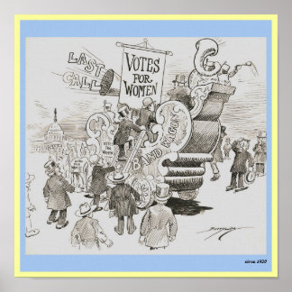 Affiche Le suffrage des femmes dans les années 1920 votant